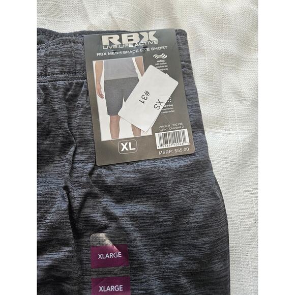 RBX Mens Space Dye Charcoal Shorts Size XL - Picture 1 of 5